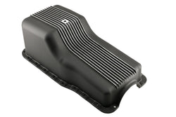 ALUMINUM FORD SB 65-87 260-289-302 OIL PAN POLISHED RETRO FINNED - BLACK