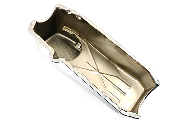 1980-85 CHEVY SMALL BLOCK 267-283-305-327-350 STOCK CAPACITY OIL PAN - CHROME