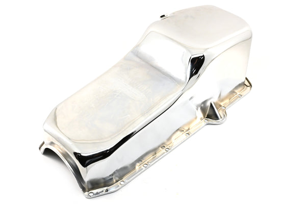 1980-85 CHEVY SMALL BLOCK 267-283-305-327-350 STOCK CAPACITY OIL PAN - CHROME