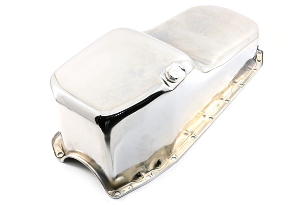 1980-85 CHEVY SMALL BLOCK 267-283-305-327-350 STOCK CAPACITY OIL PAN - CHROME