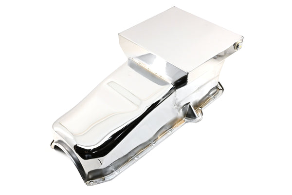1980-85 CHEVY SMALL BLOCK 283-305-327-350-400 DRAG RACING OIL PAN - CHROME