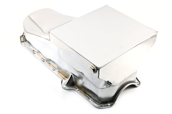 1980-85 CHEVY SMALL BLOCK 283-305-327-350-400 DRAG RACING OIL PAN - CHROME
