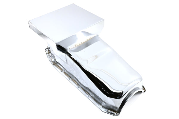 1980-85 CHEVY SMALL BLOCK 283-305-327-350-400 DRAG RACING OIL PAN - CHROME