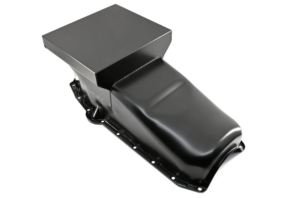 1958-79 CHEVY SMALL BLOCK 283-305-327-350-400 DRAG RACING OIL PAN - BLACK