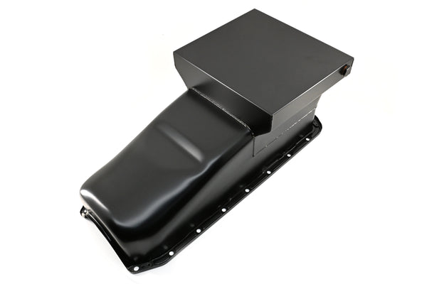 1958-79 CHEVY SMALL BLOCK 283-305-327-350-400 DRAG RACING OIL PAN - BLACK