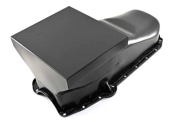 1958-79 CHEVY SMALL BLOCK 283-305-327-350-400 DRAG RACING OIL PAN - BLACK