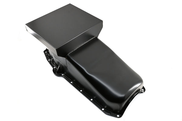 1958-79 CHEVY SMALL BLOCK 283-305-327-350-400 DRAG RACING OIL PAN - BLACK
