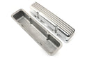 Aluminum Tall Valve Covers Fits 1958–86 Chevy Small Block 283 / 305 / 327 / 350 / 383 / 400 – Full Finned – No Holes – Polished Finish