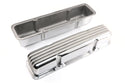 Aluminum Tall Valve Covers Fits 1958–86 Chevy Small Block 283 / 305 / 327 / 350 / 383 / 400 – Full Finned – No Holes – Polished Finish