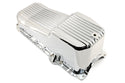Aluminum Oil Pan – Fits 1986–2002 Chevy Small Block 262–400 – Retro Finned – Chrome Finish