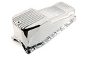 Aluminum Oil Pan – Fits 1986–2002 Chevy Small Block 262–400 – Retro Finned – Chrome Finish