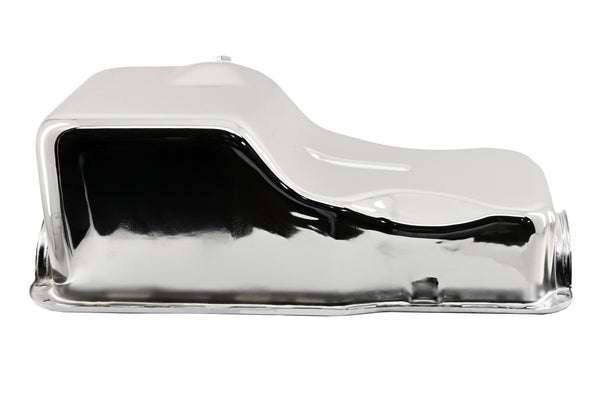Steel Oil Pan – Fits 1962–1982 Ford SB 260‑289‑302 – Stock Capacity – Front Sump – Chrome