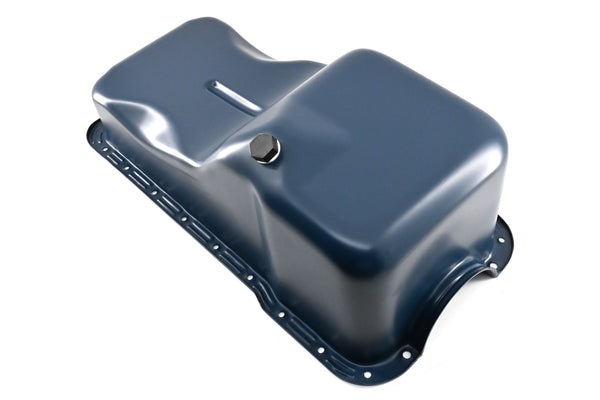 Steel Oil Pan – Fits 1962–1982 Ford SB 260‑289‑302 – Stock Capacity – Front Sump – Blue