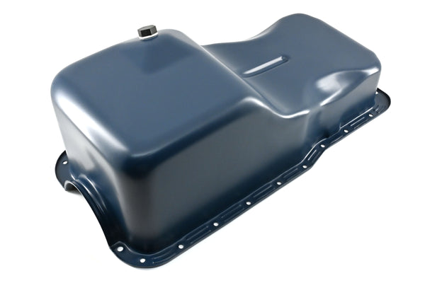 Steel Oil Pan – Fits 1962–1982 Ford SB 260‑289‑302 – Stock Capacity – Front Sump – Blue
