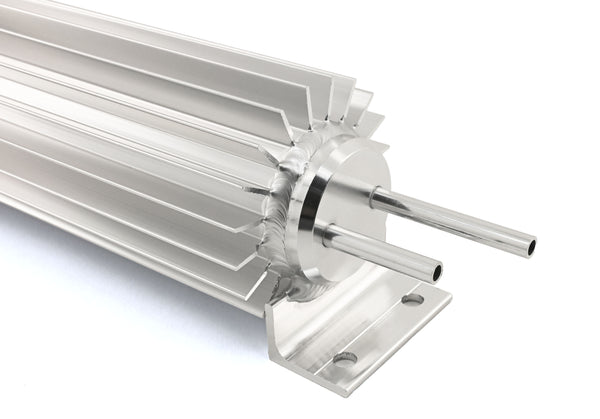 ALUMINUM UNIVERSAL 17' FINNED  RADIATOR OVERFLOW TANK - SILVER