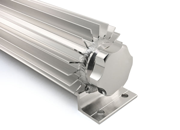 ALUMINUM UNIVERSAL 13' FINNED  RADIATOR OVERFLOW TANK - SILVER