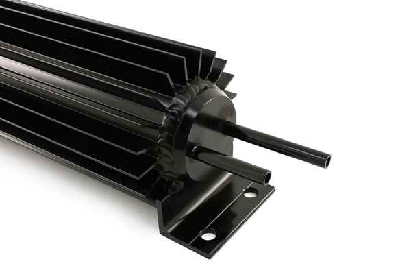 ALUMINUM UNIVERSAL 13' FINNED  RADIATOR OVERFLOW TANK - BLACK