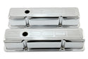 Tall Steel Valve Covers – Fits 1958–1986 Chevy Small Block 283‑305‑327‑350 (Stamped “350” Logo, 1 Hole Each) – Chrome Finish
