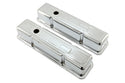 Tall Steel Valve Covers – Fits 1958–1986 Chevy Small Block 283‑305‑327‑350 (Stamped “350” Logo, 1 Hole Each) – Chrome Finish