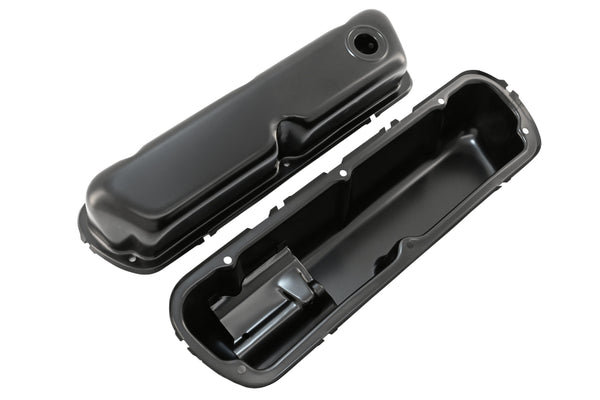 Steel Valve Covers for 1962–85 Ford SB 260‑289‑302‑351W – Smooth – 1 Hole – Black