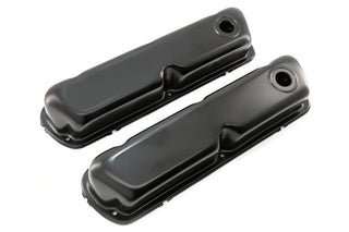 Steel Valve Covers Fits 1962–85 Small block ford SBF 260‑289‑302‑351W – Smooth – 1 Hole – Black