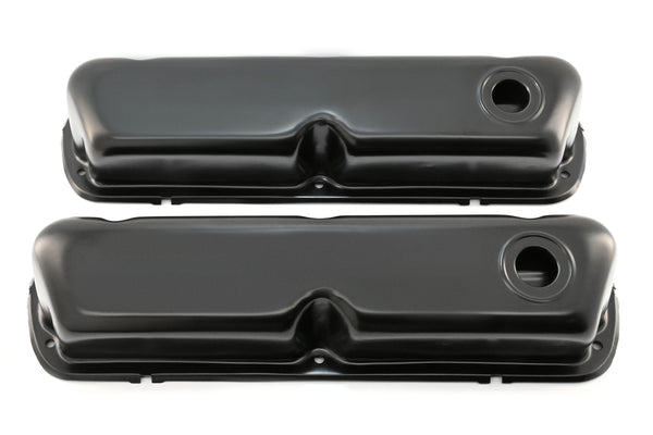 Steel Valve Covers for 1962–85 Ford SB 260‑289‑302‑351W – Smooth – 1 Hole – Black