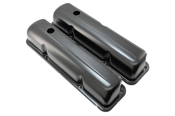 Steel Valve Covers Fits 1957–1976 Ford FE 352‑390‑406‑427‑428 – Smooth – 1 Hole – Black (EDP Coated)