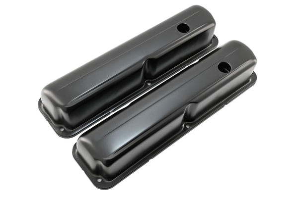 Steel Valve Covers Fits 1957–1976 Ford FE 352‑390‑406‑427‑428 – Smooth – 1 Hole – Black (EDP Coated)