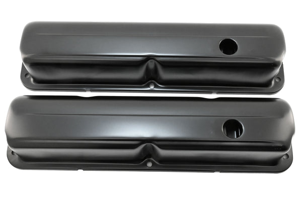 Steel Valve Covers Fits 1957–1976 Ford FE 352‑390‑406‑427‑428 – Smooth – 1 Hole – Black (EDP Coated)