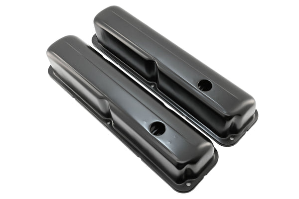 Steel Valve Covers Fits 1957–1976 Ford FE 352‑390‑406‑427‑428 – Smooth – 1 Hole – Black (EDP Coated)