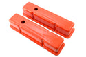Steel Tall Valve Covers – Fits 1958–86 Chevy Small Block 283-400 – 1 Hole – Orange