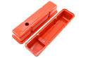 Steel Tall Valve Covers – Fits 1958–86 Chevy Small Block 283-400 – 1 Hole – Orange