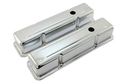 Steel Tall Valve Covers – Fits 1958–86 Chevy Small Block 283-400 – 1 Hole – Chrome