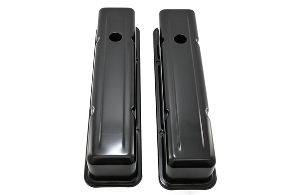 Steel Tall Valve Covers – Fits 1958–86 Chevy Small Block 283-400 – 1 Hole – Black
