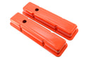 Steel Short Valve Covers – Fits 1958–86 Chevy SB 283-305-327-350-400 – Smooth – Orange