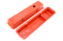 Steel Short Valve Covers – Fits 1958–86 Chevy SB 283-305-327-350-400 – Smooth – Orange