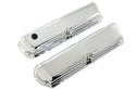 Steel Valve Covers Fits 1986–95 Ford 302 5.0L Fox‑Body Mustang – Smooth – 1 Hole & 1 No‑Hole – Chrome