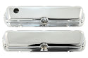 Steel Valve Covers Fits 1986–95 Ford 302 5.0L Fox‑Body Mustang – Smooth – 1 Hole & 1 No‑Hole – Chrome