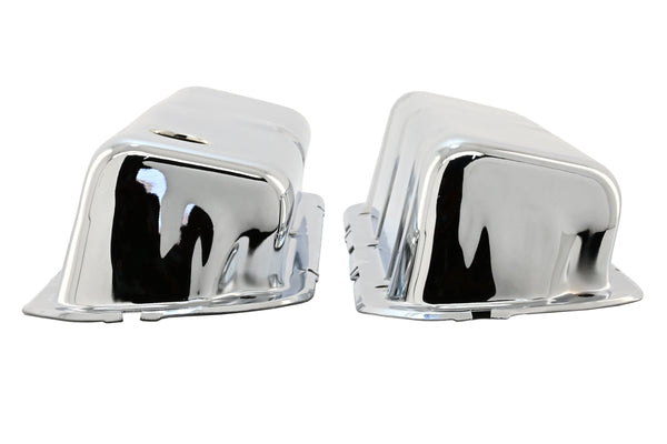 Steel Valve Covers Fits 1986–95 Ford 302 5.0L Fox‑Body Mustang – Smooth – 1 Hole & 1 No‑Hole – Chrome