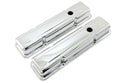 Steel Short Valve Covers – Fits 1958–86 Chevy SB 283-400 – Smooth – Chrome