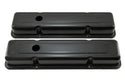 Steel Short Valve Covers – Fits 1958–86 Chevy SB 283-305-327-350-400 – Smooth – Black