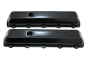 Steel Valve Covers – Fits 1964–1980 Oldsmobile 330‑350‑400‑425‑455 (Stock Height, 1 Push‑In Hole, Smooth Top) – Black Finish