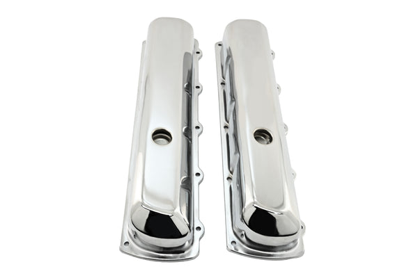 Tall Steel Valve Covers – Fits 1964–88 Oldsmobile 330, 350, 400, 425, 455 V8 Engines – Smooth Top- Chrome
