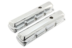 Tall Steel Valve Covers – Fits 1964–88 Oldsmobile 330, 350, 400, 425, 455 V8 Engines – Smooth Top- Chrome