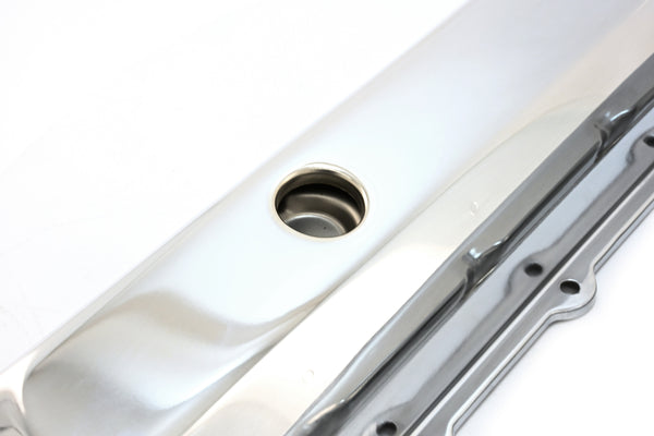 Tall Steel Valve Covers – Fits 1964–88 Oldsmobile 330, 350, 400, 425, 455 V8 Engines – Smooth Top- Chrome