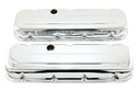 Steel Short Valve Covers – Fits 1965–95 Chevy BB 396-427-454-502 – 1 Hole – Chrome