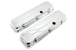 Steel Short Valve Covers – Fits 1965–95 Chevy BB 396-427-454-502 – 1 Hole – Chrome