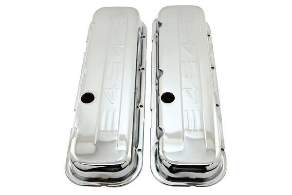 Steel Short Valve Covers Fits 1965–1995 Chevy BB 396‑427‑454‑502 – 454 Logo – Chrome