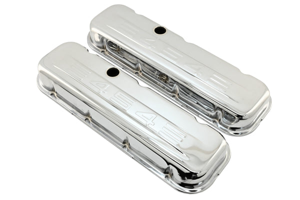 Steel Short Valve Covers Fits 1965–1995 Chevy BB 396‑427‑454‑502 – 454 Logo – Chrome