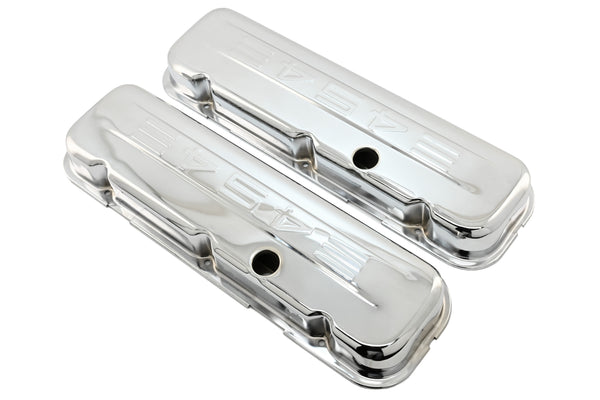 Steel Short Valve Covers Fits 1965–1995 Chevy BB 396‑427‑454‑502 – 454 Logo – Chrome